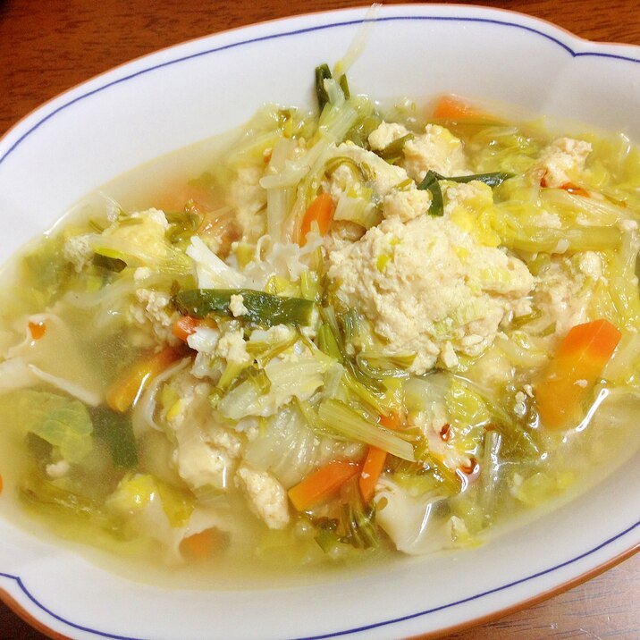 鶏ミンチ団子の中華スープ